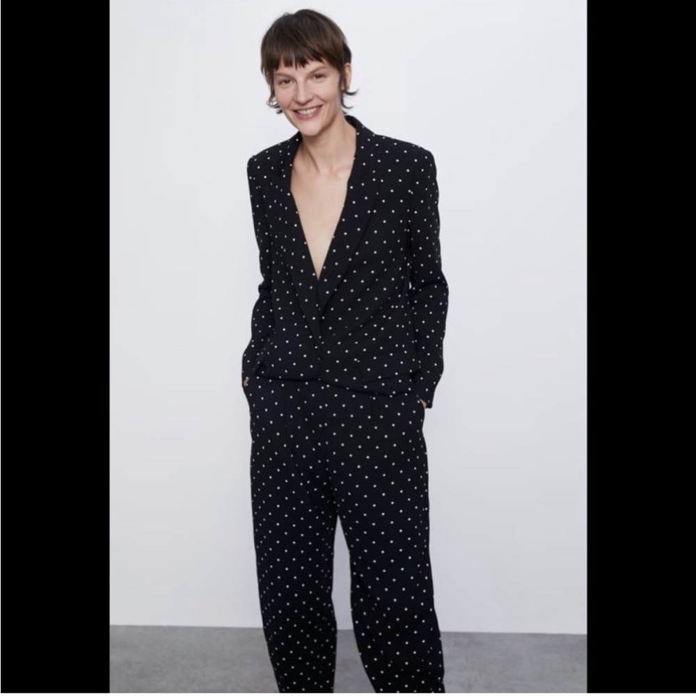 Zara Polka Dot Black Women's Suit, Small